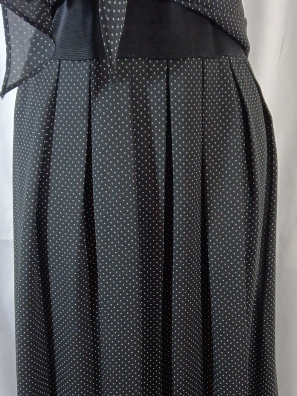 CDC Vintage Womens 8 Jumpsuit Black Polka Dot Wide Leg High Rise Waist Tie - Picture 6 of 14